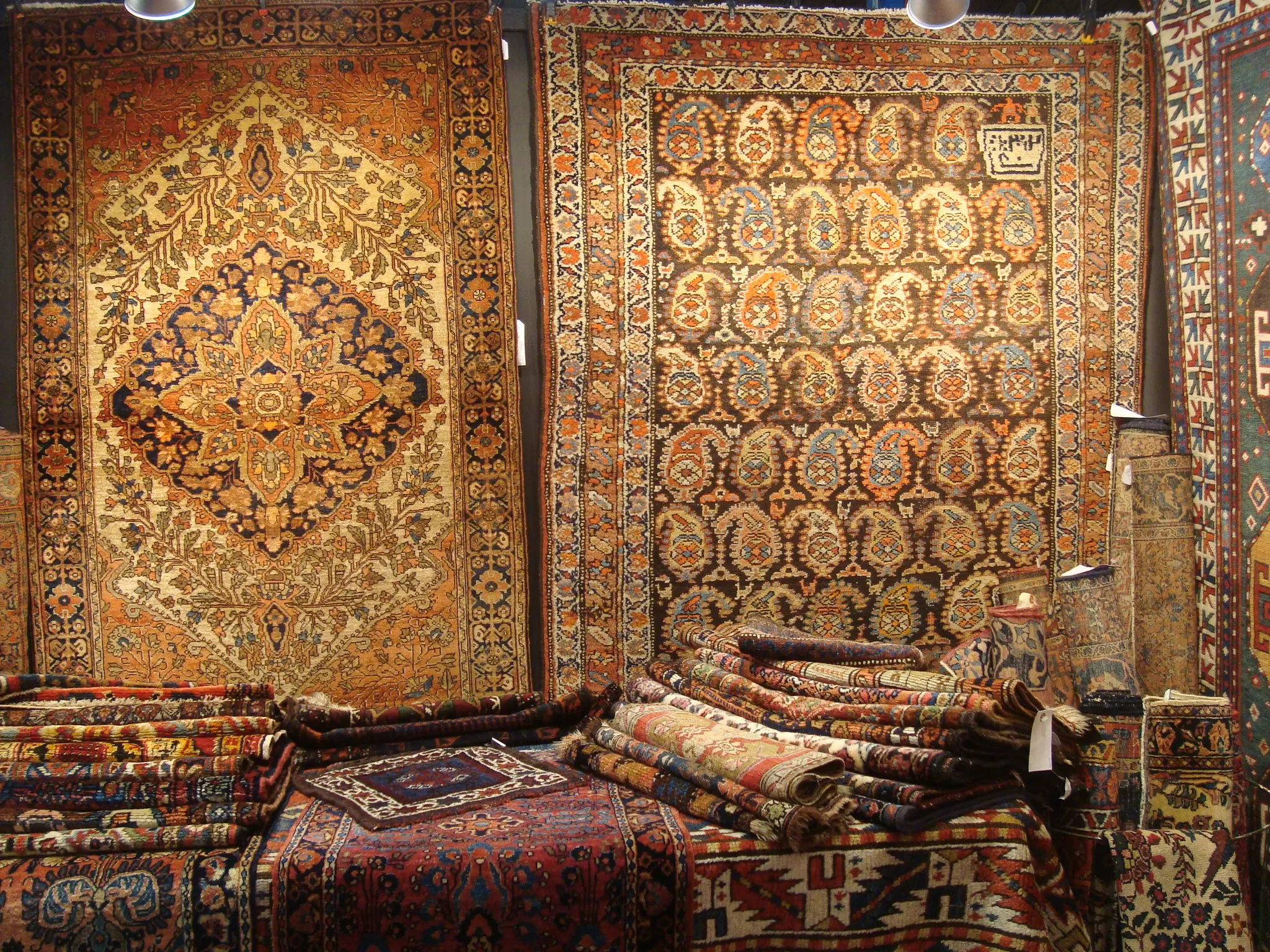 Antique Persian runner rug with detailed border and central medallion design